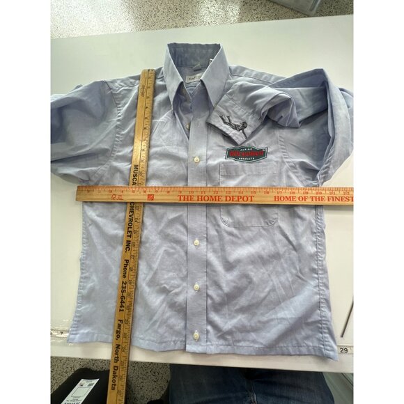 Kur̈yakyn Logo Mens Small Long Sleeve Button-Up Shirt Light Blue Embroidered - Picture 5 of 7